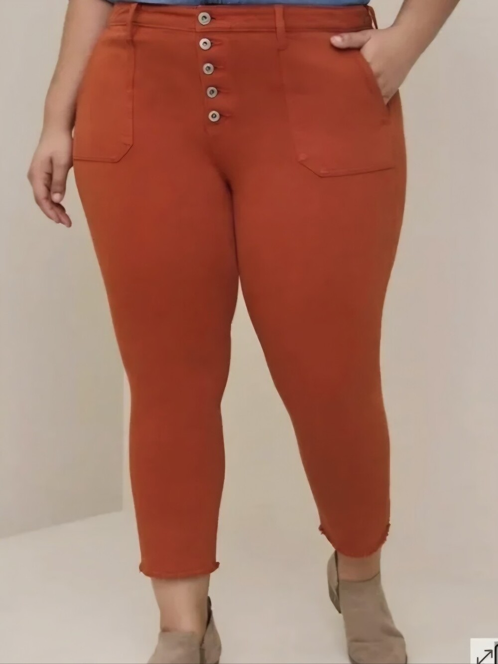 Torrid High-Rise Button-Front Straight Pants, Size 18